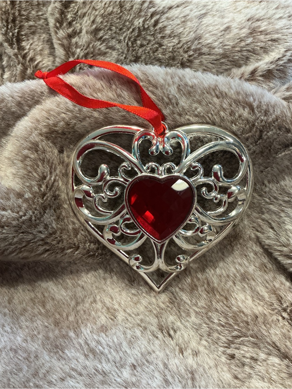 Lenox Bejeweled Silverplated Heart Ornament